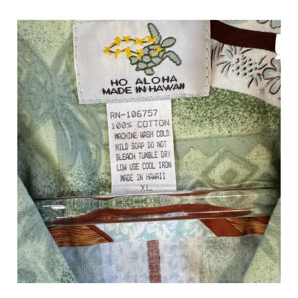 Vintage Ho Aloha Hawaiian Shirt Mens XL Tropical Surfboard Tiki Vacation 90s Y2K - Picture 3 of 9